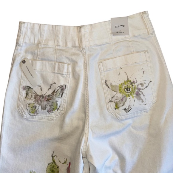 Anthropologie The Swan Gossip Colette Denim Crop Wide-Leg Jeans by Maeve Size 29 - Picture 8 of 12